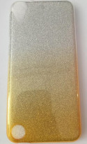 Луксозен силиконов гръб ТПУ ултра тънък с брокат за HTC DESIRE 530 / HTC Desire 630 злато сребро